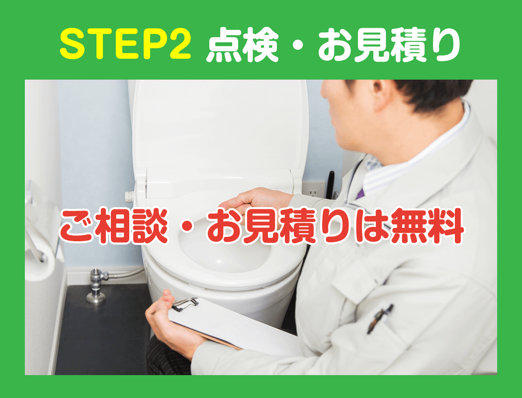 STEP2.　点検・お見積り（ご相談・お見積りは無料）