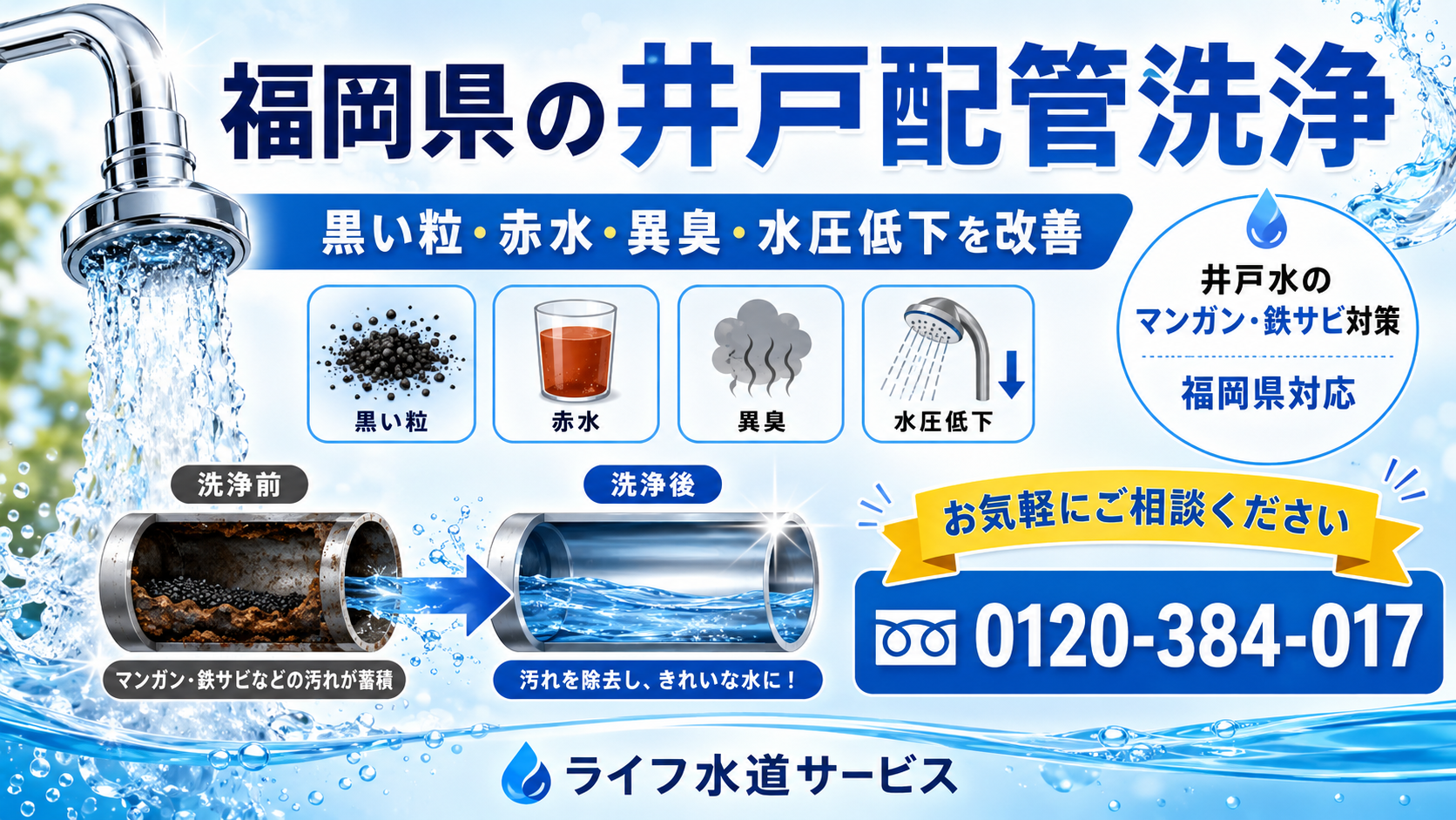 福岡県での井戸水トラブルならお任せ下さい。