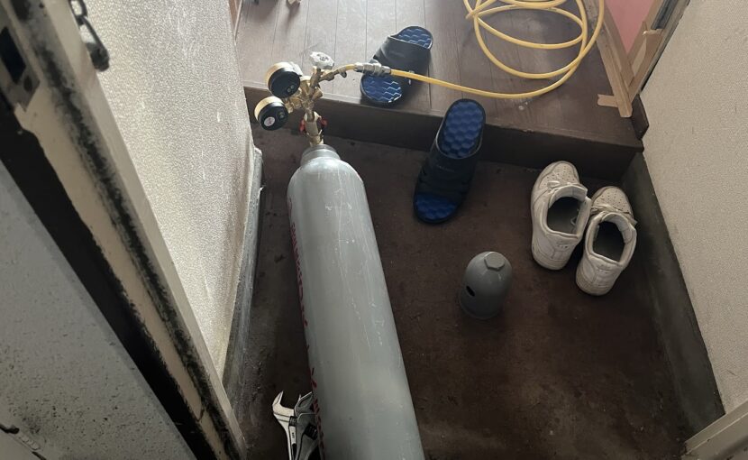 トレーサーガスで漏水調査