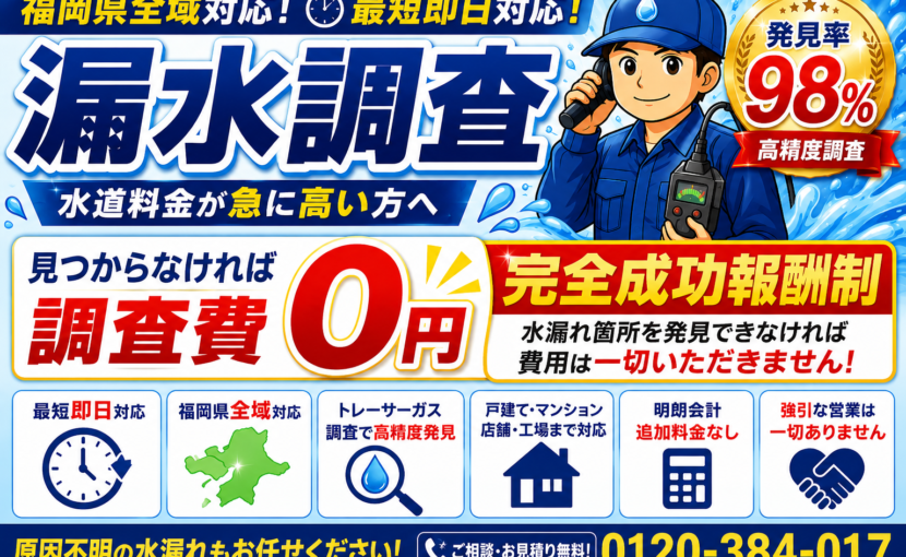 福岡県での漏水調査会社です