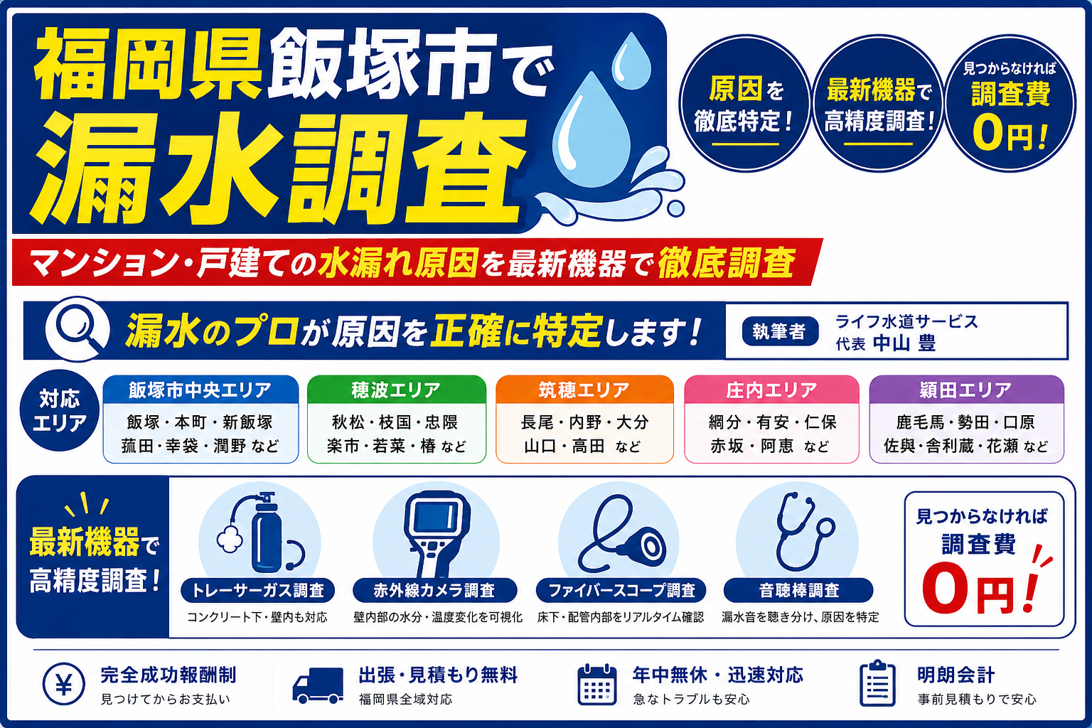 福岡県飯塚市での漏水調査会社です 福岡県飯塚市での漏水調査会社です